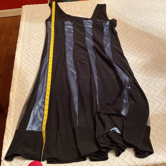 R&M Richards NWT ALine Dress Teal & black stripes size 10 - Picture 8 of 8